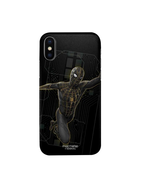 

macmerise Black & Gold-Toned New Spider Tech iPhone X Sleek Back Case