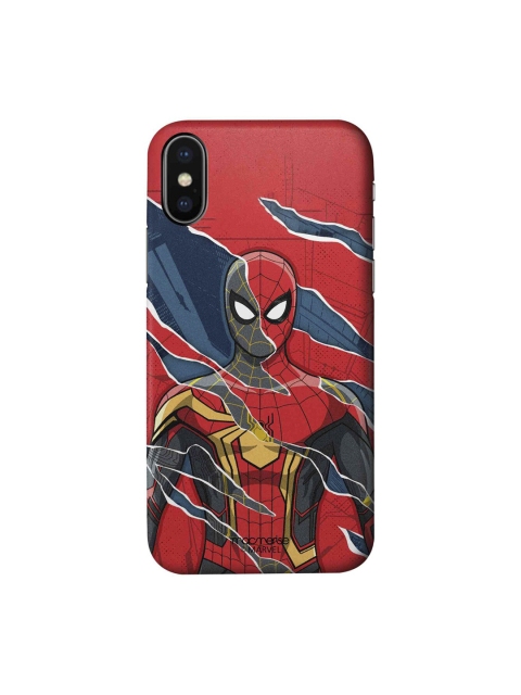 

macmerise Red & Navy Spider-Man Print Sleek iPhone X Back Case