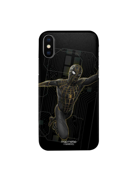 

macmerise Black & Gold-Toned New Spider Tech iPhone XS Back Case
