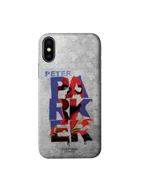 

macmerise Grey & Red Spider-Man Print Sleek iPhone XS Back Case
