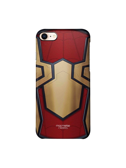 

macmerise Red & Gold-Toned Integrated Spider Logo iPhone 8 Back Case