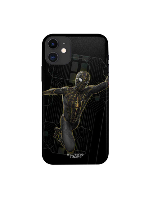 

macmerise Black & Gold-Toned Spider-Man Print Sleek iPhone 11 Back Case