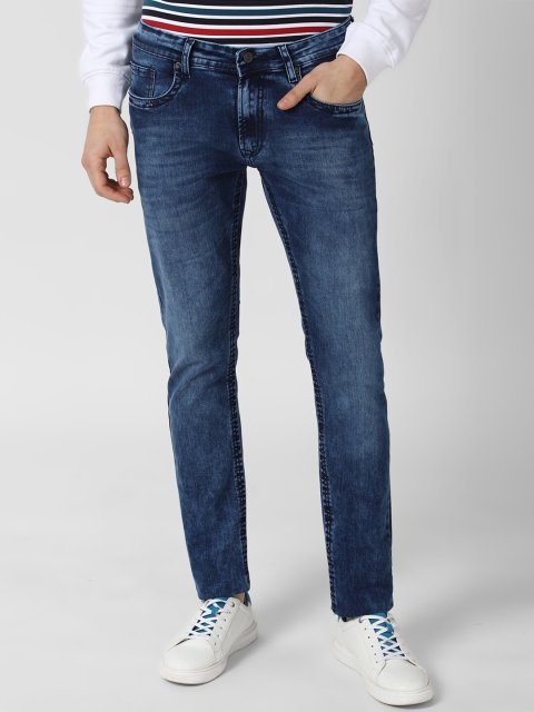 

Peter England Casuals Men Navy Blue Skinny Fit Heavy Fade Jeans
