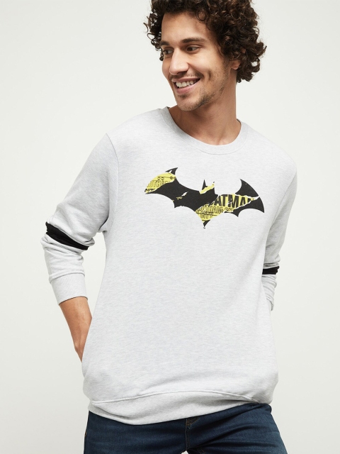 

max Men White & Black Batman Printed Sweatshirt
