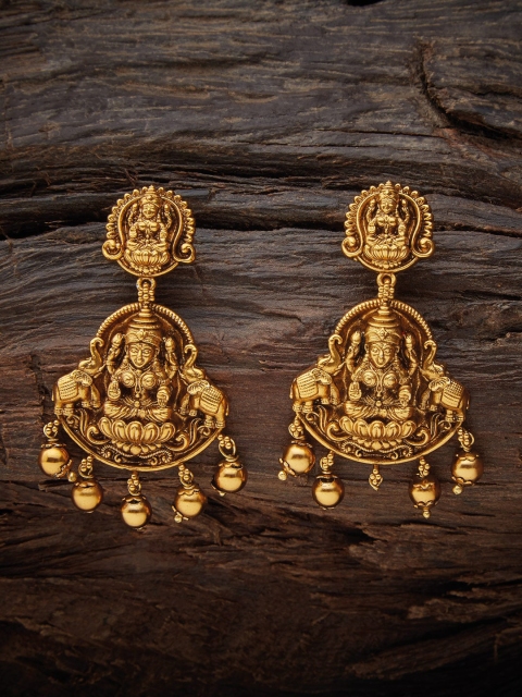 

Kushal's Fashion Jewellery Gold-Toned Classic Drop Earrings
