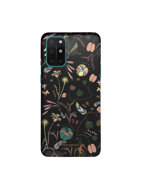 

CelfieDesign Black & Pink Floral Print OnePlus 8T Slim Back Case