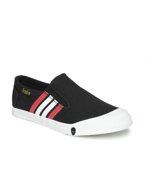 

Froskie Men Black Slip-On Sneakers