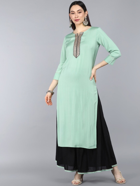 

AHIKA Women Sea Green Kurta with Skirt