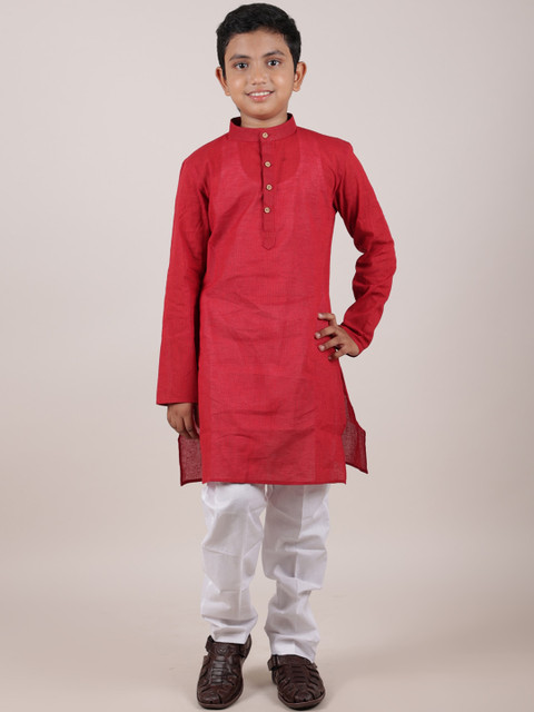 

Pothys Boys Maroon Pure Cotton Kurta with Churidar