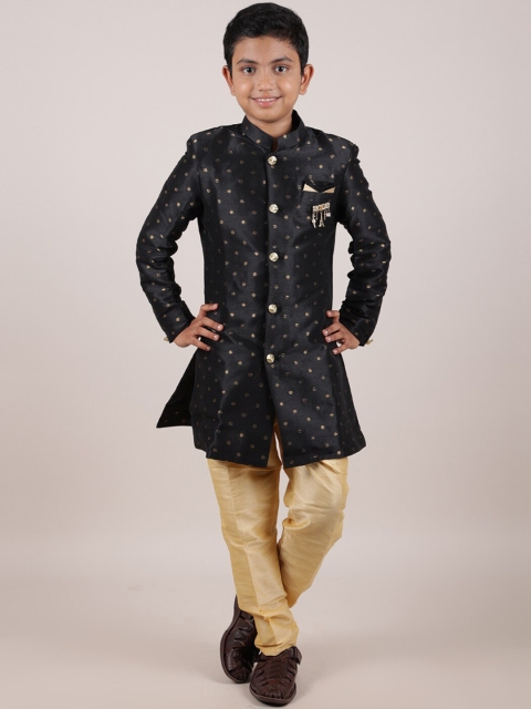 

Pothys Boys Black Pure Cotton Embellished Kurta with Pyjamas