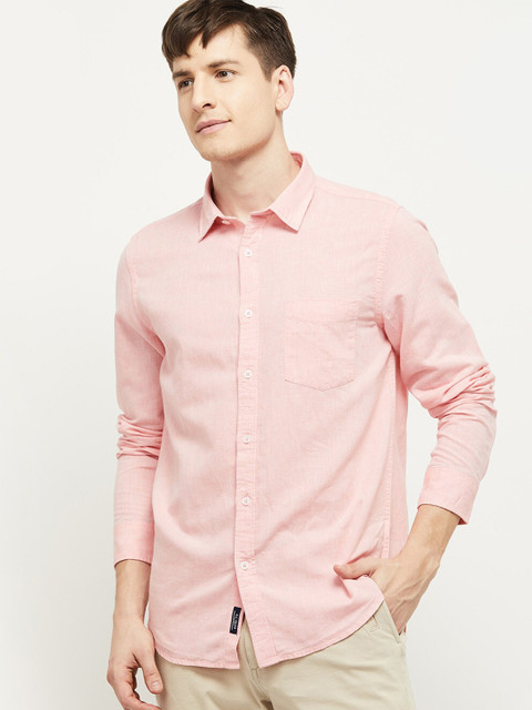 

max Men Peach Casual Shirt