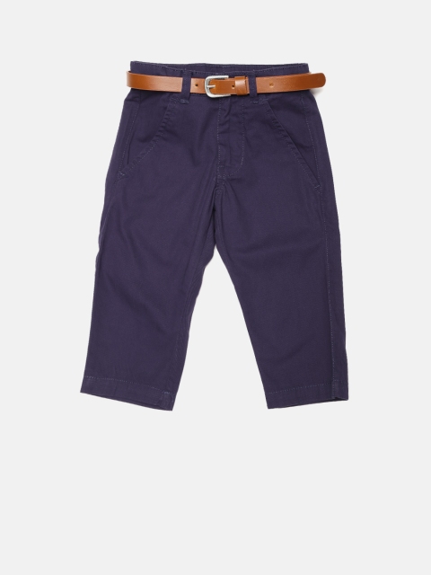 

United Colors of Benetton Boys Purple Solid Trousers