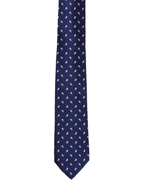 

Tossido Navy & White Printed Tie, Navy blue