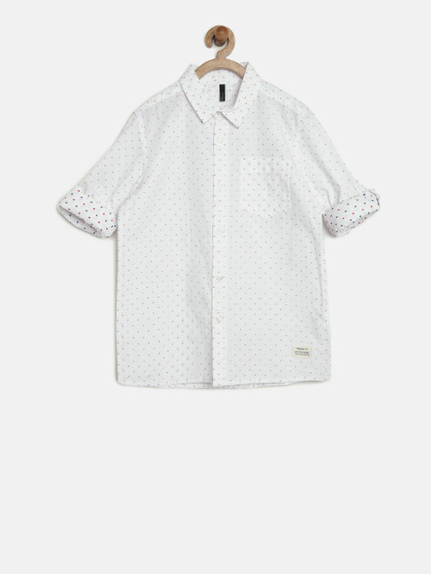 

United Colors of Benetton Boys White Patterned Shirt