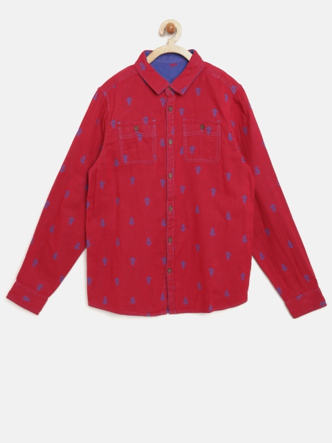 

Red & Blue Printed Reversible Shirt