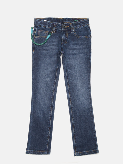 

United Colors of Benetton Boys Navy Mid-Rise Clean Look Jeans, Navy blue