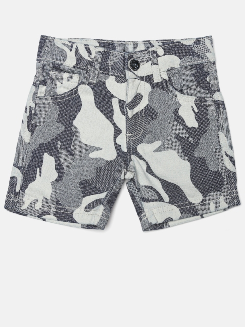 

United Colors of Benetton Boys Grey Camouflage Print Shorts