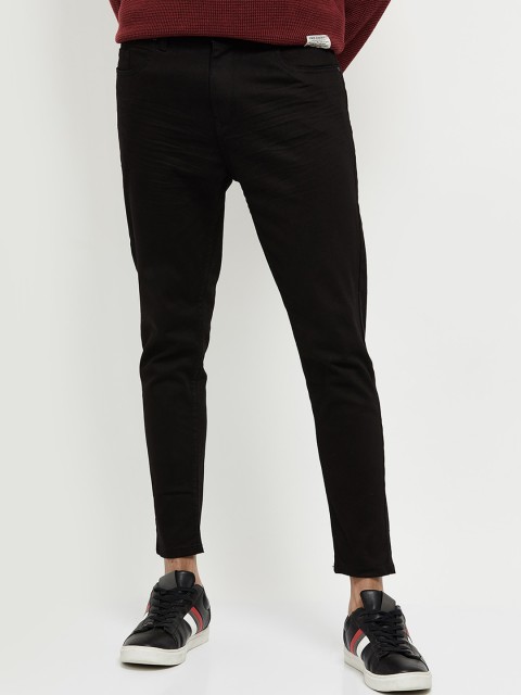 

max Men Black Mid-Rise Jeans
