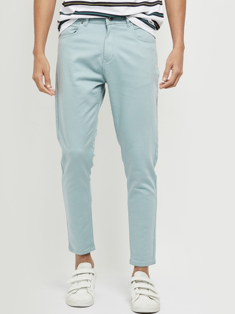 

max Men Blue Solid Mid-Rise Regular Fit Jeans