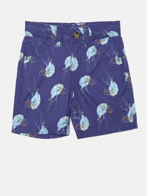 

United Colors of Benetton Boys Blue Printed Shorts