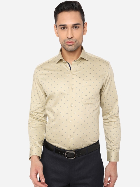 

Greenfibre Men Beige Slim Fit Floral Printed Formal Shirt