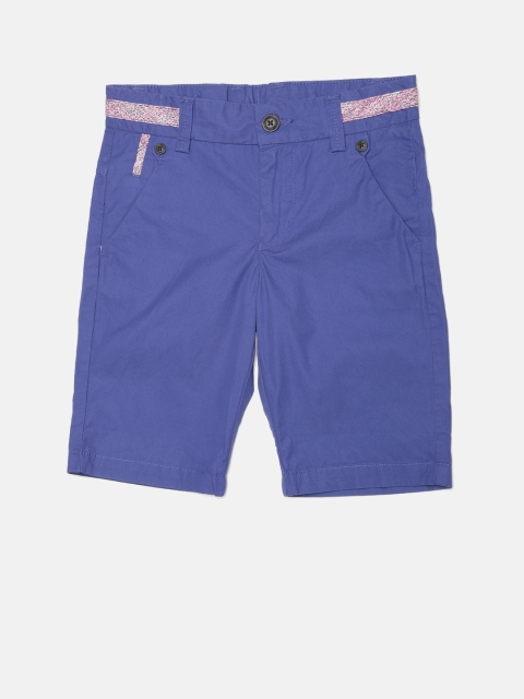 

United Colors of Benetton Boys Purple Solid 3/4th Shorts
