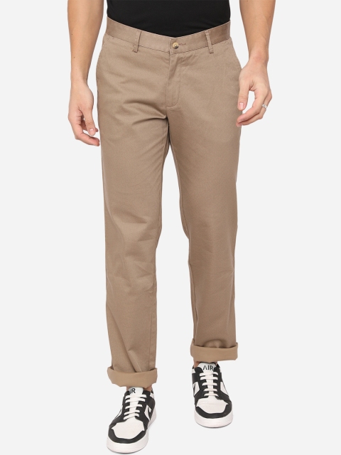 

Greenfibre Men Khaki Textured Slim Fit Trousers