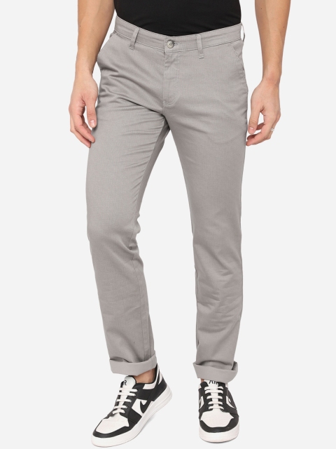 

Greenfibre Men Grey Slim Fit Pure Cotton Trousers