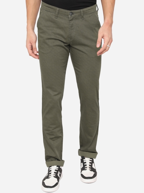 

Greenfibre Men Olive Green Slim Fit Trousers