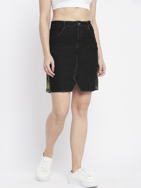 

Uptownie Lite Women Black Solid Denim Skirt