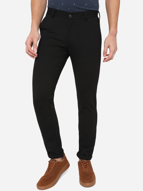 

JADE BLUE Men Black Solid Venice Slim Fit Chinos