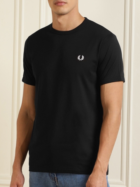 

Fred Perry Men Black Cotton Solid T-shirt