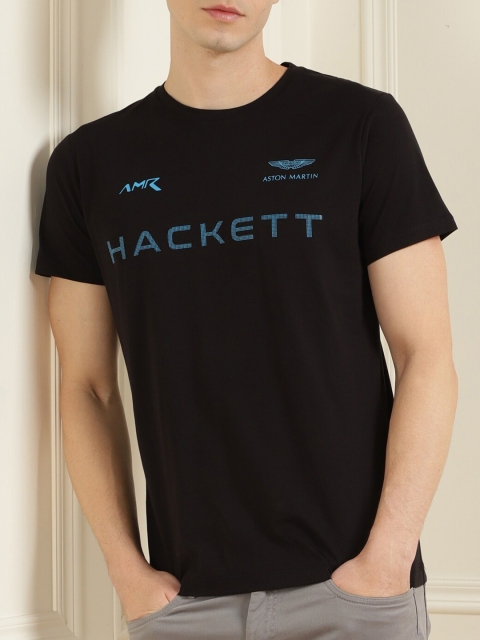 

HACKETT LONDON Men Black Typography Printed T-shirt