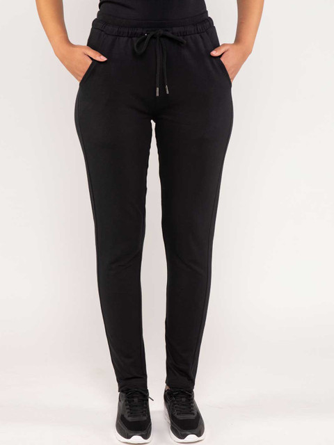 

BLUEAGE Women Black Solid Regular Fit Future Energy Track Pants