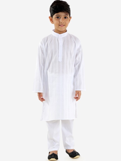 

KID1 Boys White Pure Cotton Kurta with Pyjamas