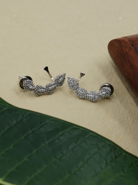 

Studio Voylla Silver-Toned Contemporary Studs Earrings