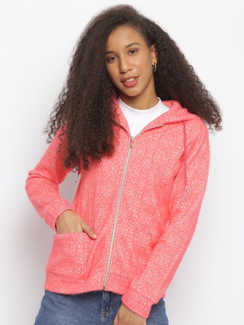 

Her Grace Women Pink Printed Hooded Sweatshirt