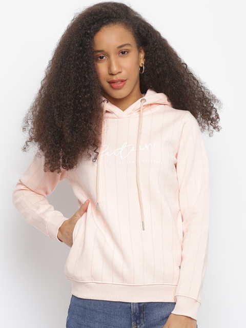 

Her Grace Women Peach-Coloured Hooded Sweatshirt