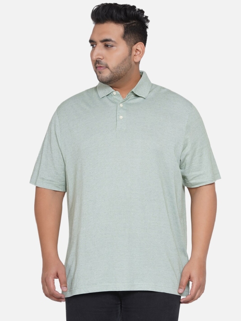 

Santonio Men Green Polo Collar Raw Edge T-shirt