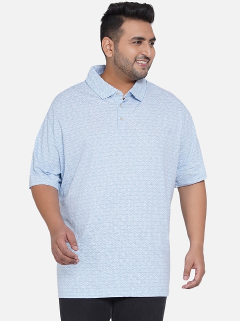 

Santonio Men Blue Printed Pure Cotton T-shirt