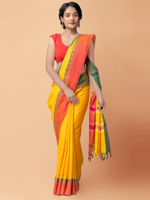 

Unnati Silks Women Yellow Woven Design