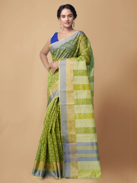 

Unnati Silks Green & Blue Woven Design Supernet Patola Saree