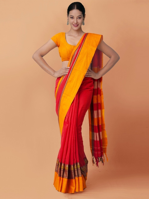 

Unnati Silks Women Red Woven Design