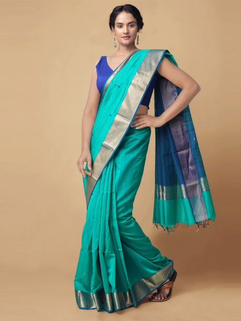 

Unnati Silks Women Green Woven Design