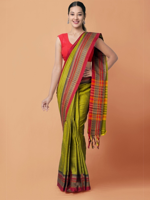 

Unnati Silks Women Green Woven Design