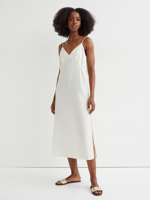 

H&M White V-Neck Dress