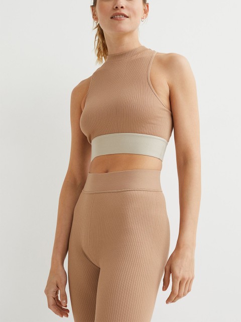 

H&M Beige Light Support Seamless Sports Bralette