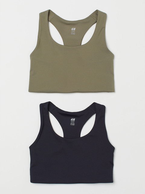 

H&M Women Green & Blue 2 Medium Support Sports Bras