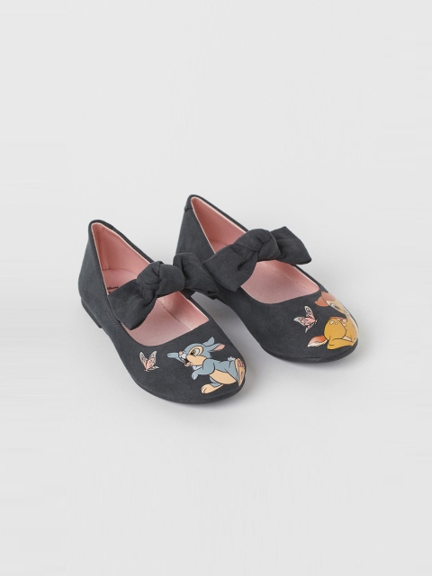 

H&M Girls Grey Printed Ballet Pumps