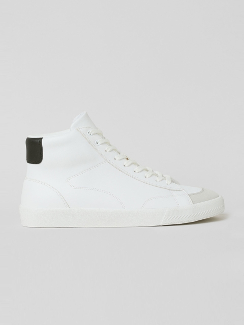 

H&M Men White Solid Hi-Top Trainers